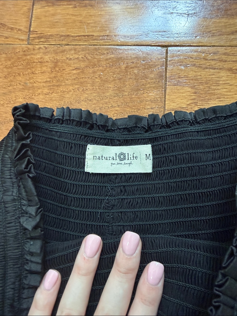 NATURAL LIFE Black Smocked Waist Skort - Picture 2 of 2